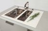 SinkSolution X LINE 860x540 1+1/2 rustfrit stål køkkenvask med glas drypbakke